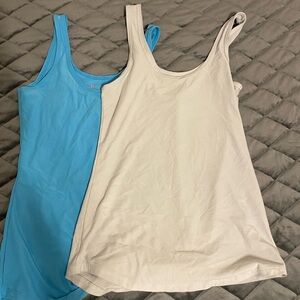 No Boundaries Light Blue and Cream Tank Tops